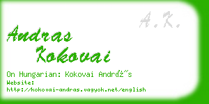 andras kokovai business card